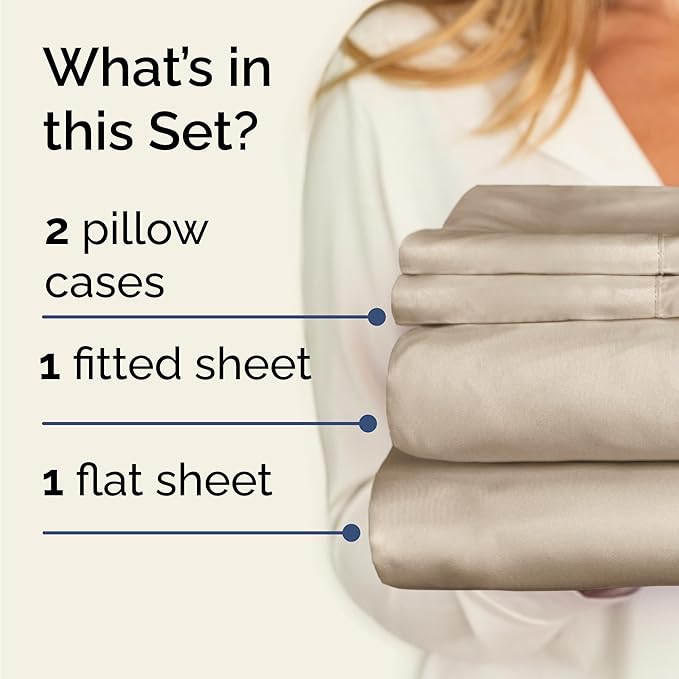 Twin 4 Piece Sheet Set - Cooling & Breathable Bed Sheets - Hotel Luxury Bed Sheets for Women, Men, Kids & Teens - Comfy Bedding with Deep Pockets & Easy Fit - Soft and Wrinkle Free - Twin Wheat Sheets