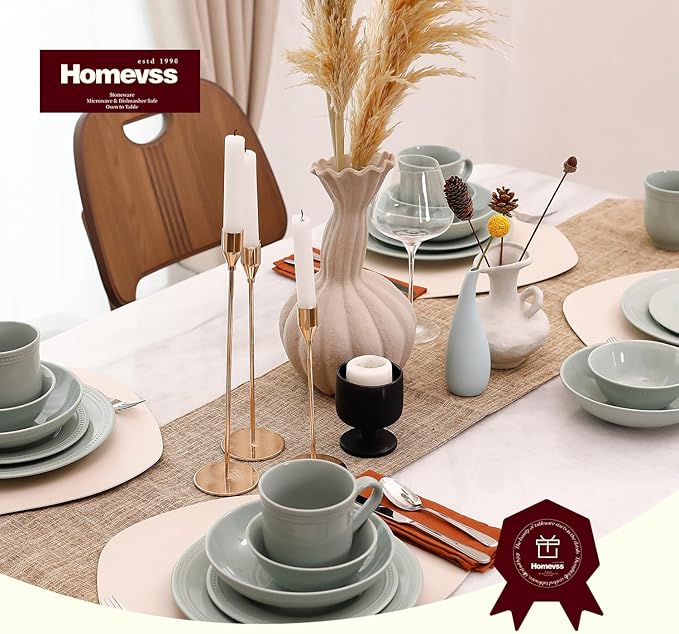 Pearl Dots Stoneware Dinnerware Set (20pc Set, Teal)
