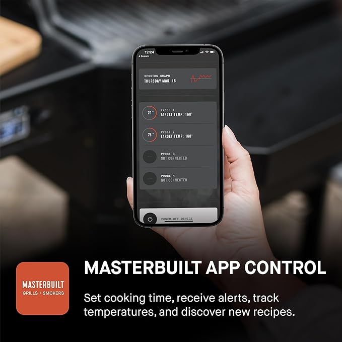 Masterbuilt® Gravity Series® 600 Digital Charcoal Grill and Smoker,WiFi Technology, GravityFed??Charcoal Hopper, 600 Cooking Sq. Inches, Reversible Smoke&Sear Cast Iron Grates, Black, Model MB20041023