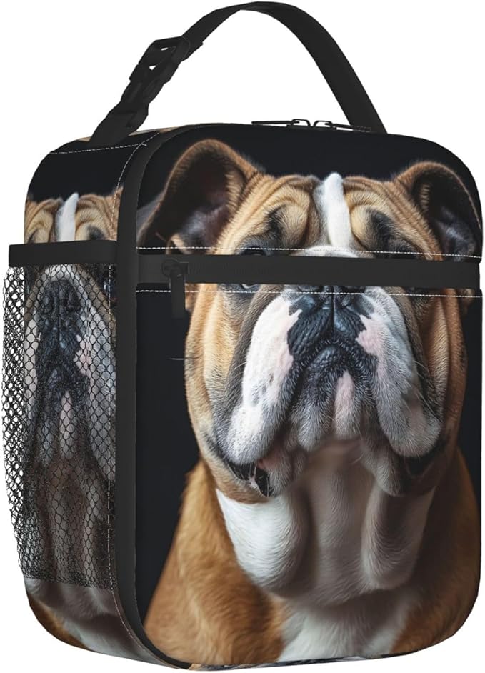 VANZEV Insulated Lunch Box for Women Men, Bulldog Theme Lunch Box Reusable Portable Lunch Bag Cooler Tote Waterproof Lunch Container for Office Picnic Work Travel