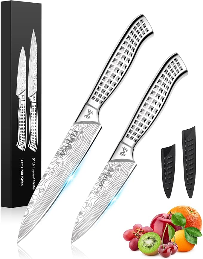 MOSFiATA 2pcs knife set竊똕tainless Steel Handle, Knives Set for Kitchen, Chef Knife Set Come with Gift Box