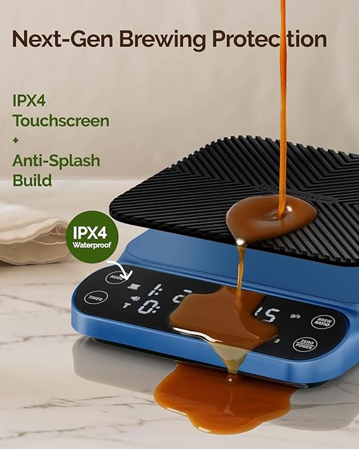 Maestri House S3 Coffee Scale with Timer, 3kg/0.1g Rechargeable Digital Scale, 3 Brew Modes, Adjustable Ratios & Flow Rate Display, Barista-Grade for Pour-Over, Espresso, French Press ??Blue