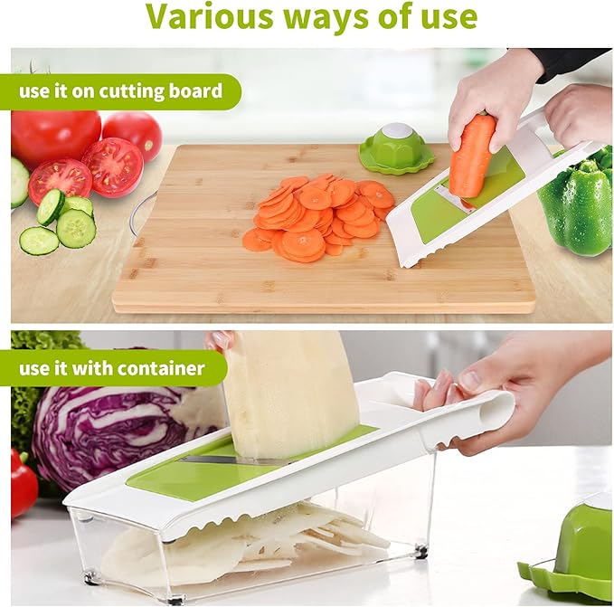 ADODU Graters For Kitchen, Cheese Grater with Container, Mandoline Slicer For Kitchen, Vegetable Grater, Carrot Shredder, Julienne Slicer and Peeler, Potato Slicer