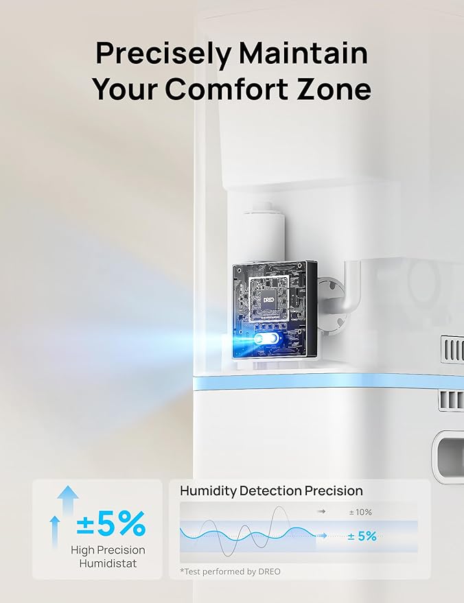 Dreo 11L Smart Humidifier Large Room 700 ft짼, 100H Cool Mist Air Humidifiers for Bedroom, Top-Fill Self-Cleaning Tank, 26dB, Auto Mode, Aroma Box, RGB Light, Remote & APP Control, Baby, Plant, Blue