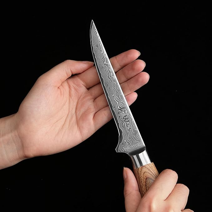 Wakoli EDIB Pro Damascus Meat Cleaver Knife ??Japanese Style Kitchen Knife | 5.5-Inch Genuine Damascus Steel Blade with VG10 Core | Ergonomic Pakkawood Handle | Professional Cooking Tool in Gift Box