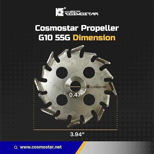 Cosmostar Stainless Steel Mixing 2 Gear Blades 55 Gallon Paint Mixer Stirring Propeller Tools for Paint Epoxy, Resin, Silicone Stirrer Paddle with OD: 0.47??Shaft Rod, Gear OD: 3.9" (2 Blades)