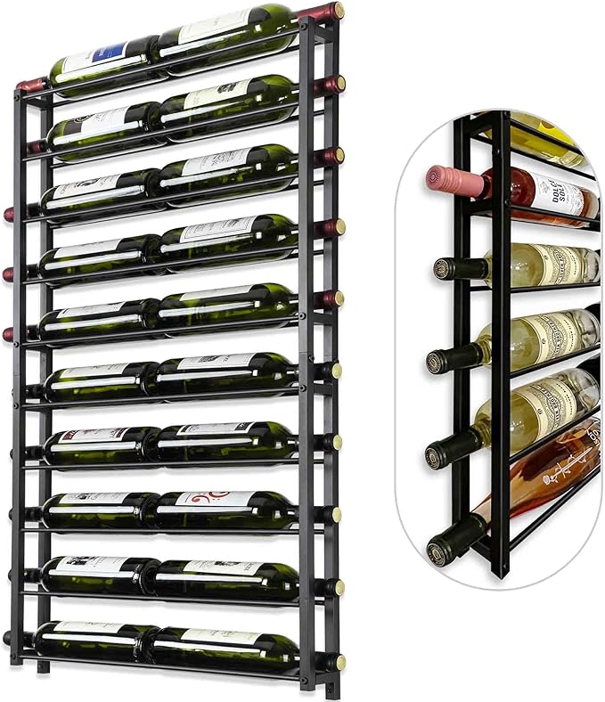 Wine Rack Wall Mounted: 20 Bottles Display Hanging - Large Capacity Wine Storage for Wine Lovers, Bar Operators as Wine Cellar/Bar/Restaurant/Hotel Lobby Display