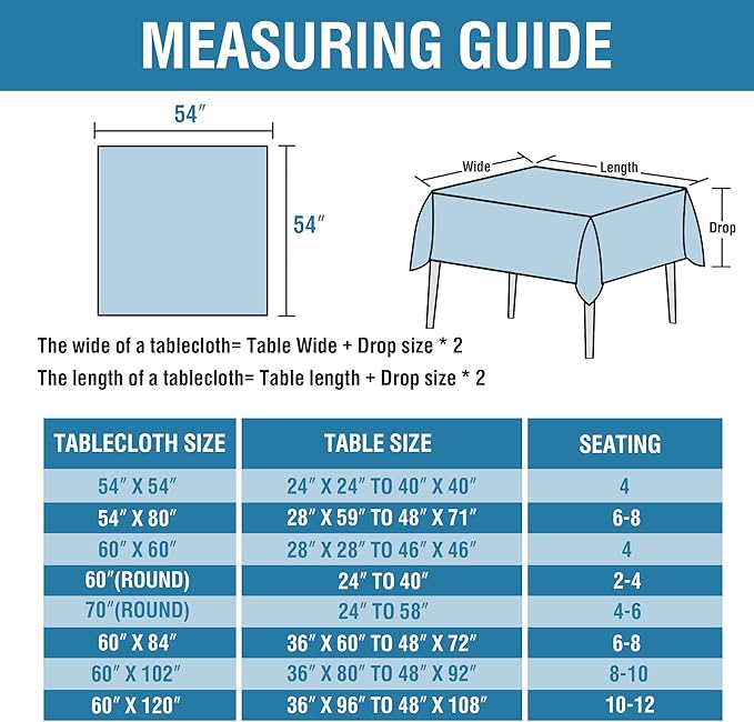 H.VERSAILTEX Linen Textured Tablecloth 54 x 54 Waterproof Decorative Table Cloth Spill-Proof Linen Look Cover for Party Table Extra Soft and Thick Fabric Wrinkle Free, Heather Navy
