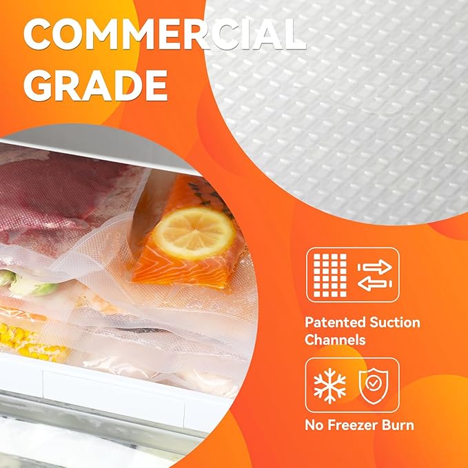 Wevac 8??x 150??Food Vacuum Seal Roll Keeper with Cutter, Ideal Vacuum Sealer Bags for Food Saver, BPA Free, Commercial Grade, Great for Storage, Meal prep and Sous Vide (8" x 150')