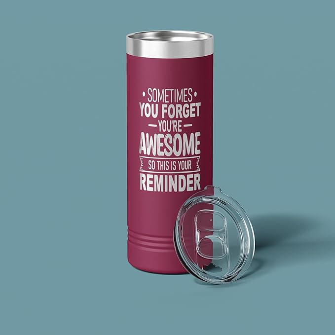Spotted Dog Company Inspirational Tumbler, Inspirational Gifts for Men Dad Father Wife Sister Women, Birthday For Him Her, You?셱e Awesome Tumbler, Teacher Coworker Gifts 22oz Maroon