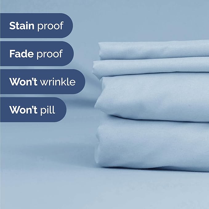 Twin 4 Piece Sheet Set - Cooling & Breathable Bed Sheets - Hotel Luxury Bed Sheets for Women, Men, Kids & Teens - Comfy Bedding w/Deep Pockets & Easy Fit - Soft & Wrinkle Free - Twin Sky Blue Sheets