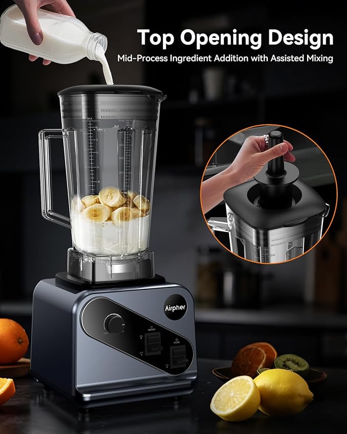 Blenders for Kitchen, 2000W Professional Blender, 68oz Large Capacity with 27oz To-Go cup, Smoothie Blender with 35000RPM to Make Soups, Jams, Frozen Fruit&More, Dishwasher Safe, BPA-Free