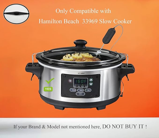 Oval Slow Cooker Lid with Sealing Ring and Clips Compatible for Hamilton Beach 6Qt Slow Cooker 33969ï¼?3866,33861
