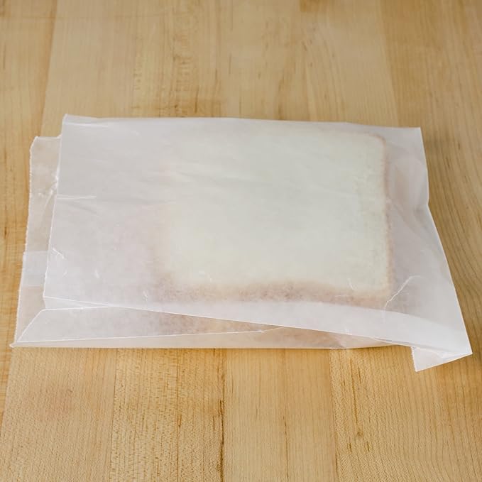 Flat Glassine Wax Paper Sandwich Bags 6 x 7 x 3/4. Waxed Paper Bags (400 Pack)