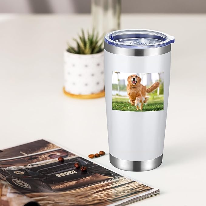 COMOOO Personalized 20oz Stainless Steel Tumbler with Lid, Insulated Tumbler Custom Gift with Text, Photo, Logo for Men, Women, Friends竊똍avy, 96 Pack