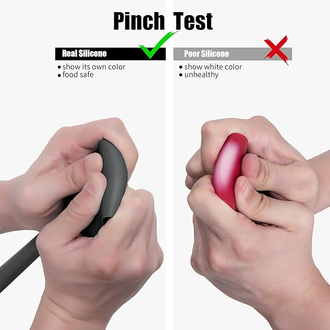 600째F Heat Resistant Silicone Spatula, Doosu High Temp Flexible Kitchen Rubber Bowl Scrapers Food Grade Seamless Baking Supplies Scratch-Proof for Scraping Non-Stick Pans (Black, 11.4in)