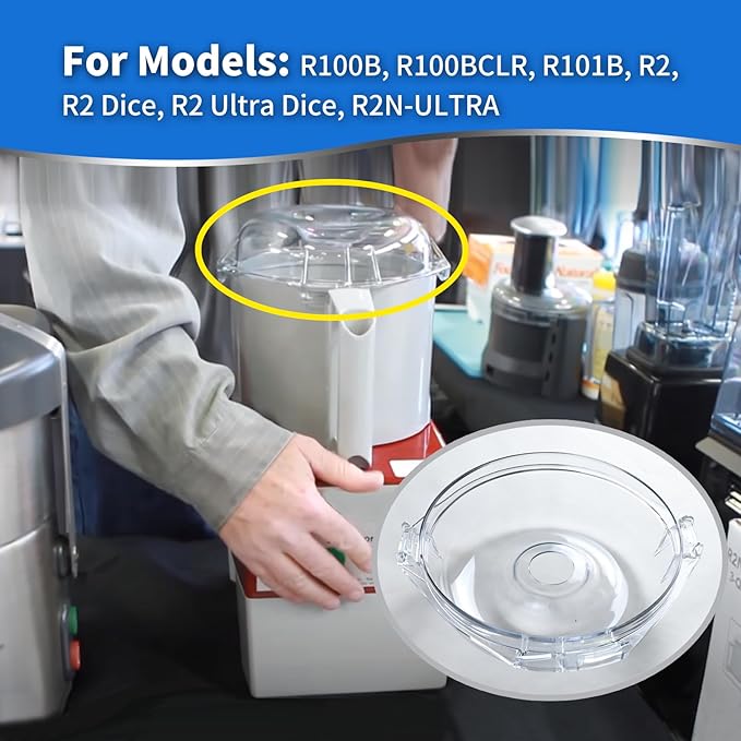 Vanshly 106458S Cutter Bowl Lid Compatible with Robot Coupe R2,R2B, R2 Dice, R2 Ultra Dice, R2N-ULTRAR100B, R100BCLR, R101B