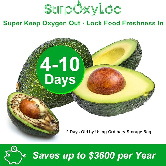 SurpOxyLoc (Total 200 Feet) 4 Pack 11x50 Vacuum Sealer Bags Rolls with BPA Free and Puncture Prevention, Seal a Meal Bags Rolls Work with Any Types Sealer Machine,Great for Sous Vide Cooking