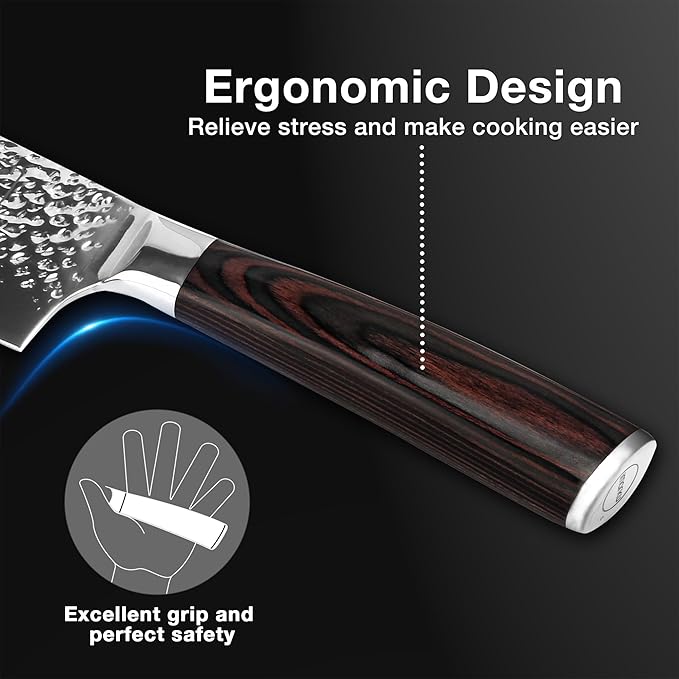 imarku Nakiri Knife,7 Inch High Carbon Stainless Steel Japanese Chef Knife,Razor Sharp Chopping Vegetable and Meat Cleaver Kitchen Knife with Ergonomic Handle,Christmas Gifts for Women and Men