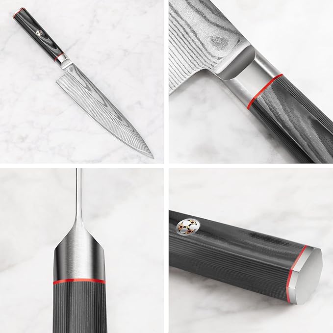 Cangshan YARI Series Starter Knife Set With Ash Wood Box, X-7 Damascus Steel (3-Piece)