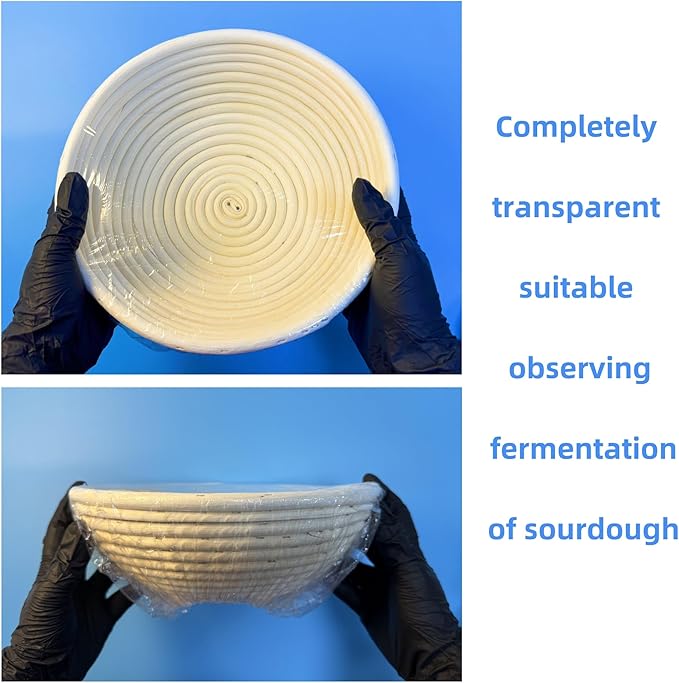 100 Bowl Covers Bread Proofing Large Clear Plastic Wrap for Food Shower Caps for Sourdough Bread Baking Rising Elastic Reusable Banneton covers Outdoor Fresh Keeping Bag BPA Free Food Grade