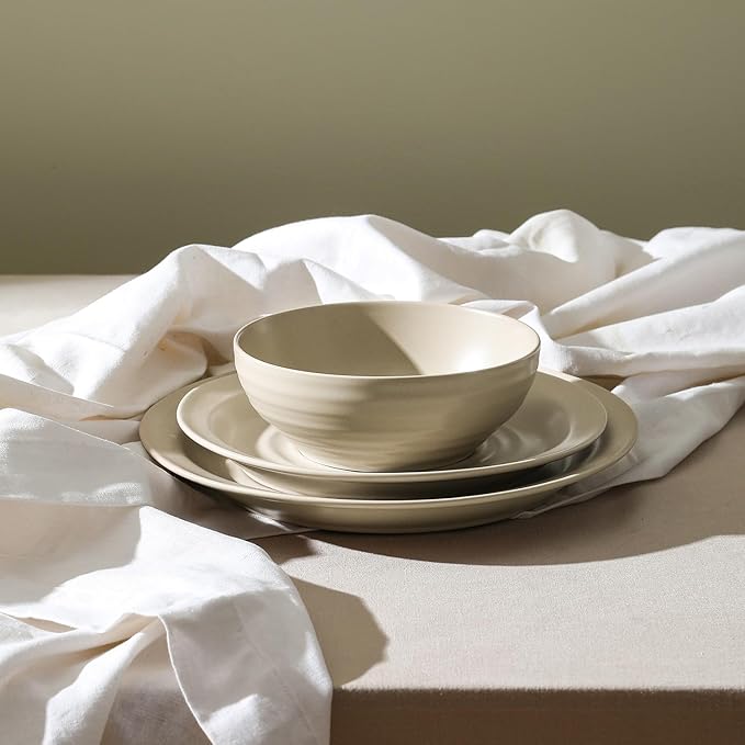 Stone Lain Orbit 24-Piece Dinnerware Set Stoneware, Beige