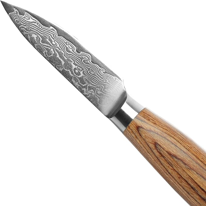 Wakoli EDIB Pro Premium Paring Knife ??Japanese Style Kitchen Knife | 3.2-Inch Blade Made of 67-Layer Real Big Master Steel with Pakka Wood Handle | Professional Cooking Tool
