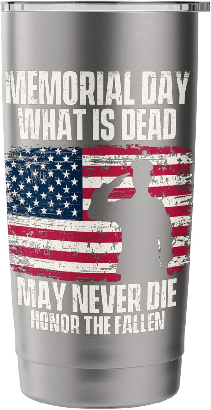 Honor The Fallen - Patriotic America Veterans Memorial Day Stainless Steel Insulated Tumbler