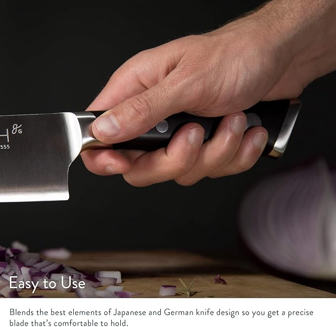 Greater Goods Premium 3-Ply 9Cr18 Steel Chef Knife, 8-Inch Professional Kitchen Knife with Full Tang Triple Rivet Handle