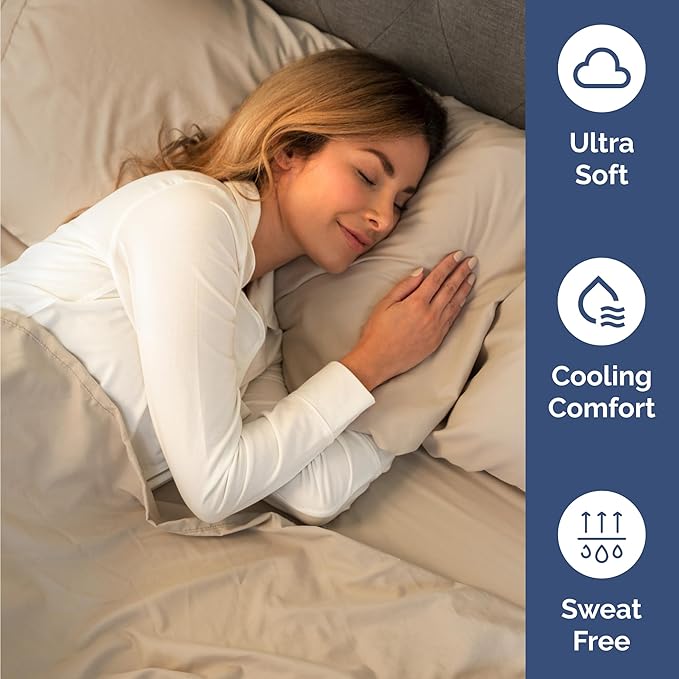 Twin 4 Piece Sheet Set - Cooling & Breathable Bed Sheets - Hotel Luxury Bed Sheets for Women, Men, Kids & Teens - Comfy Bedding with Deep Pockets & Easy Fit - Soft and Wrinkle Free - Twin Cream Sheets