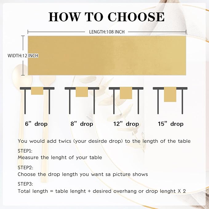 Yblut 10 Pack Satin Table Runner 12 x 108 Inch Long Light Gold Silk Table Runner for Wedding Party Banquet Birthday Decoration