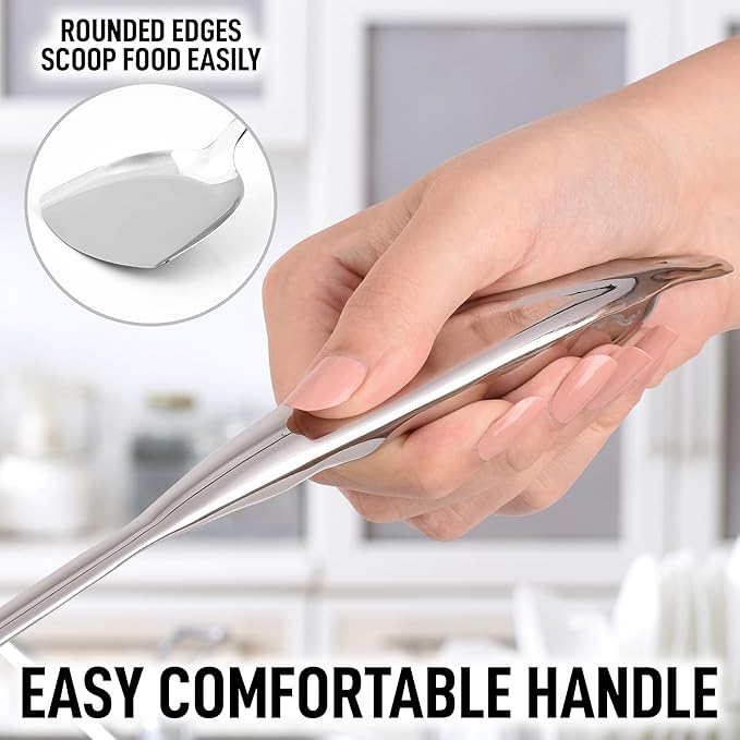 Zulay Kitchen Stainless Steel Wok Spatula - 14.8??Heat-Resistant Metal Turner for Stir-Fry, Saut챕 & Grilling - Durable, Rust-Proof & Dishwasher Safe Kitchen Utensil for Everyday Use