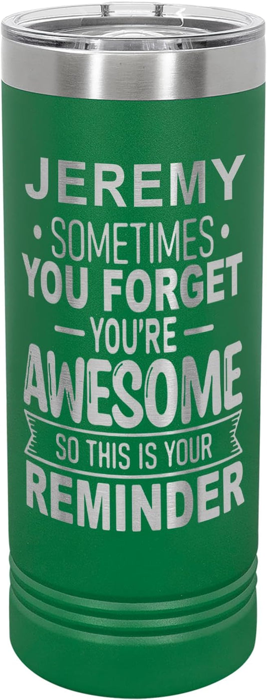 Personalized Inspirational Tumbler, Inspirational Gifts for Men Dad Father Wife Sister Women, Custom Birthday For Him Her, Customized You?셱e Awesome Tumbler, Teacher Coworker Gifts 22oz Green