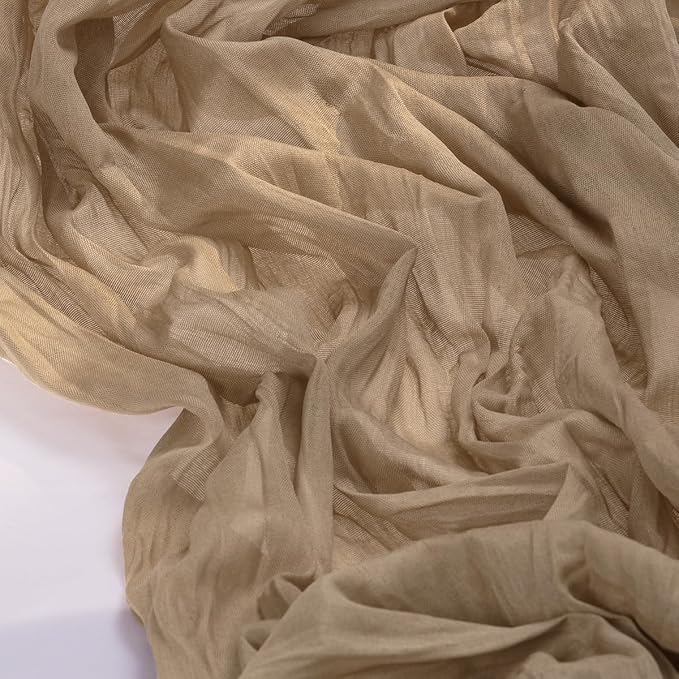 Socomi Nude Brown Cheesecloth Table Runner Fall Thanksgiving Boho Rustic Gauze 120 inch 10FT Cheese Cloth Runner for Wedding Party Baby Shower Birthday Home Decor Holiday Decorations