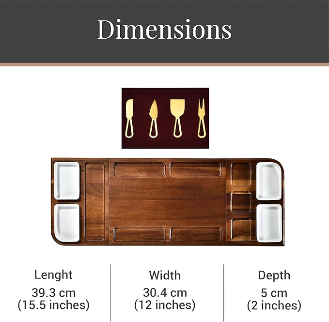 Shanik Premium Charcuterie Board - Extra Large Magnetic Double-Sided Cheese/Meat Serving Tray & Cutting Board - Gift for Weddings, Bridal Showers, Housewarming - Kitchen Essential, Quality 31 쩍 inches