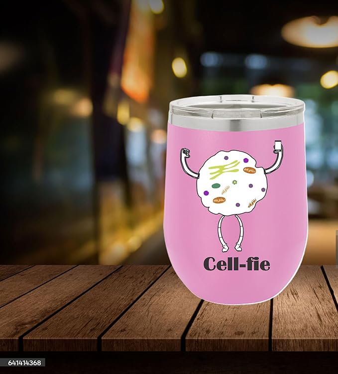 Cell Fie Wine Tumbler, Cell Fie Gift Lover, 12oz Stainless Steel Wine Tumbler, Gifts For Him, For Her, For Boys, For Girls, Birthday, Christmas Gift idea (Light Purple)