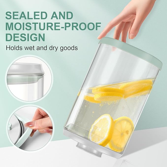 Dog Treat Container Airtight Jar 2.2Qt/2L, Glass Food Jars with One-Touch Lid for Dog or Cat Treats, Kibble, Snacks ??Pantry Storage Canister for Kitchen or Countertop (2.2Qt - 2L)