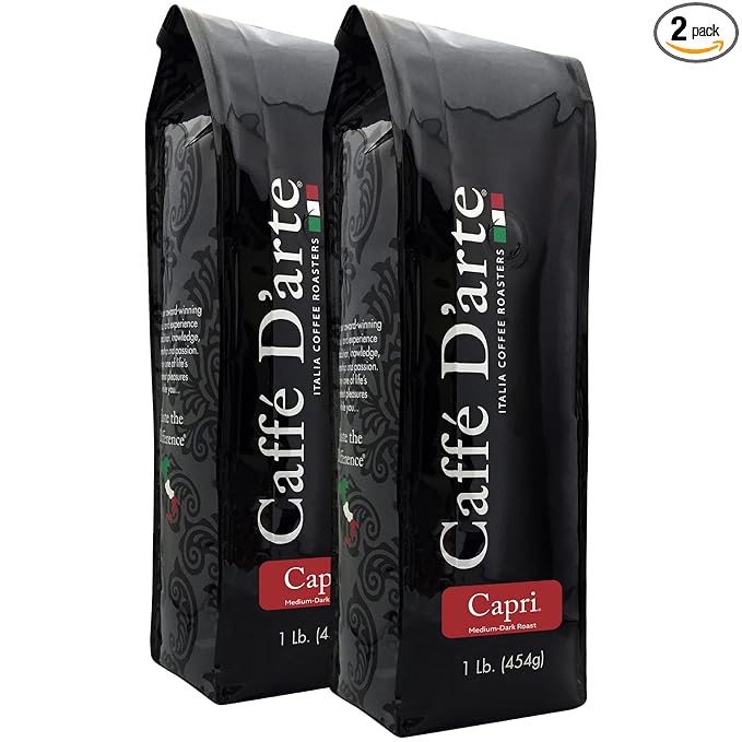 Caffe D?셙rte Capri Whole Bean Espresso Coffee ??Italian Espresso Roast, Freshly Roasted in Seattle, Rich & Velvety Flavor ??1 lb Bags, Pack of 2