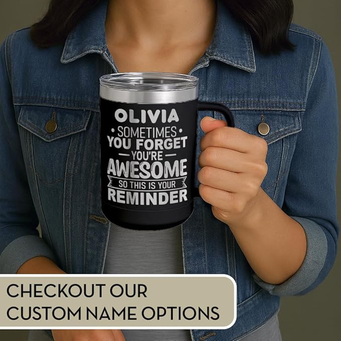 Spotted Dog Company Inspirational Travel Coffee Mug, Inspirational Gifts for Men Dad Father Wife Sister Women, Birthday For Him Her, You?셱e Awesome Tumbler, Teacher Coworker Gifts 15oz Black