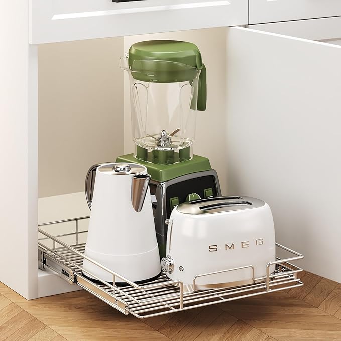 Pull Out Cabinet Organizer 16쩍" W x 21쩍" D, Heavy Duty Cabinet Pull Out Shelves, Slide Out Drawers Organization for Kitchen Cabinets Bathroom