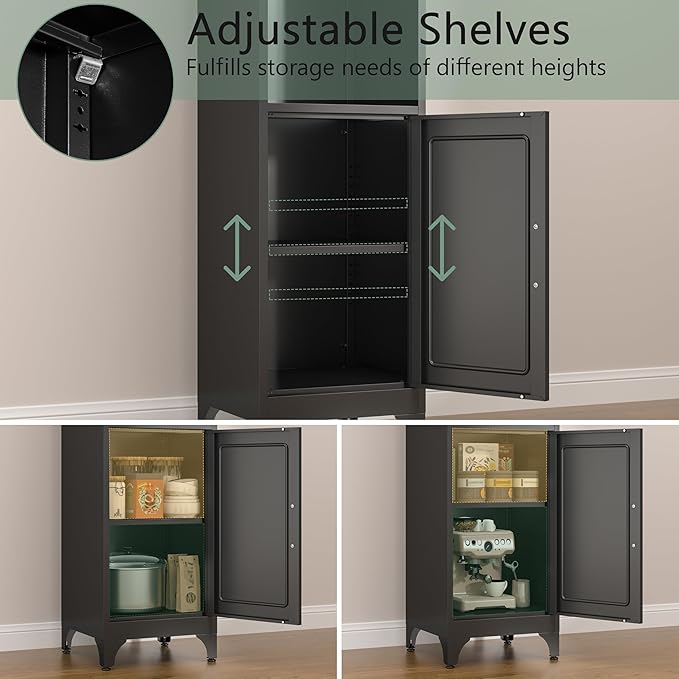 Tall Bathroom Storage Cabinet,Freestanding Storage Cabinet with Doors and Shelves,Slim Bathroom Cabinet,Small Cabinets for Living Room