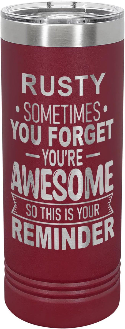 Personalized Inspirational Tumbler, Inspirational Gifts for Men Dad Father Wife Sister Women, Custom Birthday For Him Her, Customized You?셱e Awesome Tumbler, Teacher Coworker Gifts 22oz Maroon