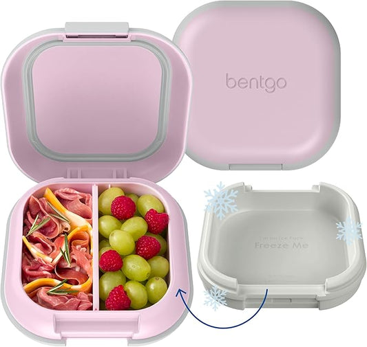 Bentgo Chill Mini Leak-Proof Lunch Box ??Built-In Ice Pack Keeps Food Cold, 2.7-Cup Capacity for Snacks or a Sandwich, 3 or 4 Compartments, PFAS & BPA-Free, Ideal for Adults & Kids 3+ (Lilac Mist)