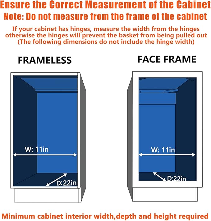Pull Out Cabinet Organizer 10쩍" W x 21쩍" D, Heavy Duty Cabinet Pull Out Shelves, Slide Out Drawers Organization for Kitchen Cabinets Bathroom