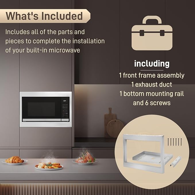 GMTK2768AF Microwave Trim Kit in Stainless Steel Compatible with Frigidaire Gallery Built-in Microwave Model GMBS3068AF, 27 Inch Trim Kit Certified by UL & cUL for a Stylish Built-in Look