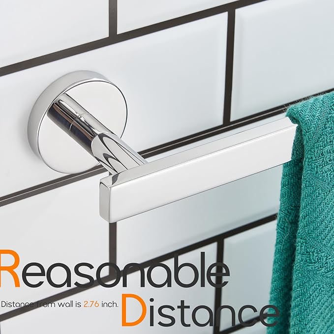 20 Inch Bathroom Towel Bar Bath Towel Rack Kitchen Towel Holder Towel Shelf Wall Mounted SUS304 Stainless Steel Polished Chrome AN4001CH-L20