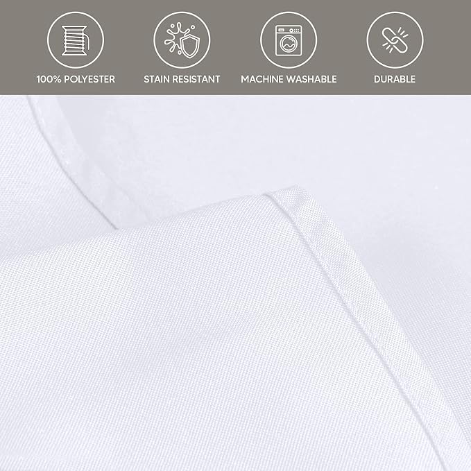 Utopia Kitchen Square Table Cloth 2 Pack(54x54 Inches, White), Tablecloth Machine Washable, Polyester Table Cover for Dining, Buffet Parties, Picnics, Events, Weddings and Restaurants