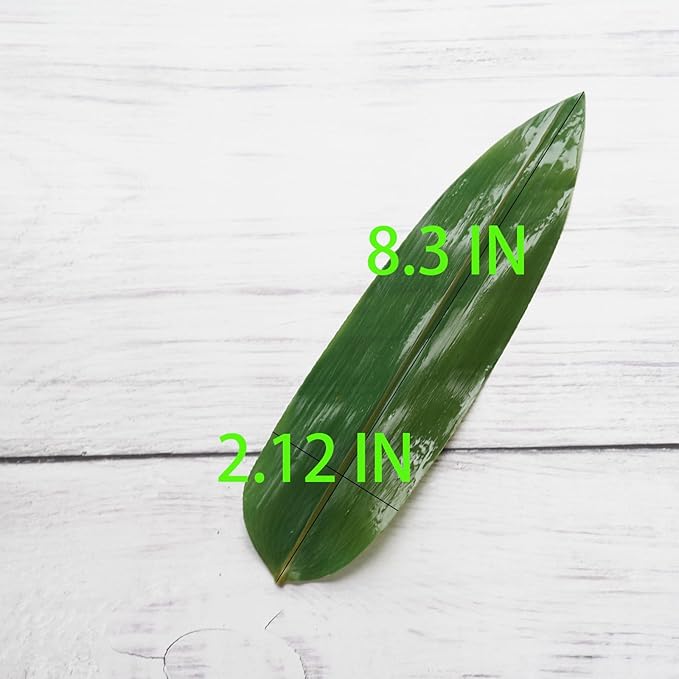 Rainlily Wen Sushi Leaf 8.3''*2.1'' 100 Pcs Small Trimmed Leaves Bamboo Leaf Sushi Plate Food Decorate Fresh Vacuum Bamboo Leaves Dish Decoration Photography of Dishes