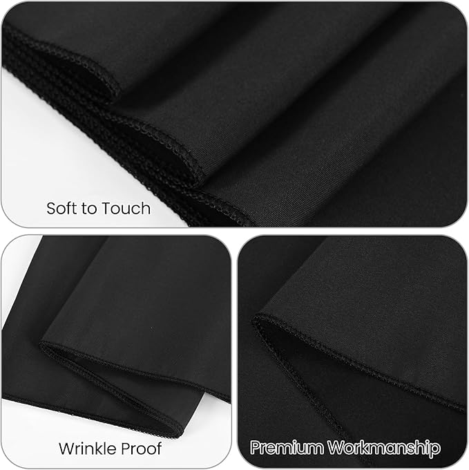 12 Pack Black Table Runner 12 x 72 Inch Long Rustic Farmhouse Wedding Fall Table Runner,Washable and Reusable Polyester Table Runners for Wedding Birthday Party Banquet Table Decorations
