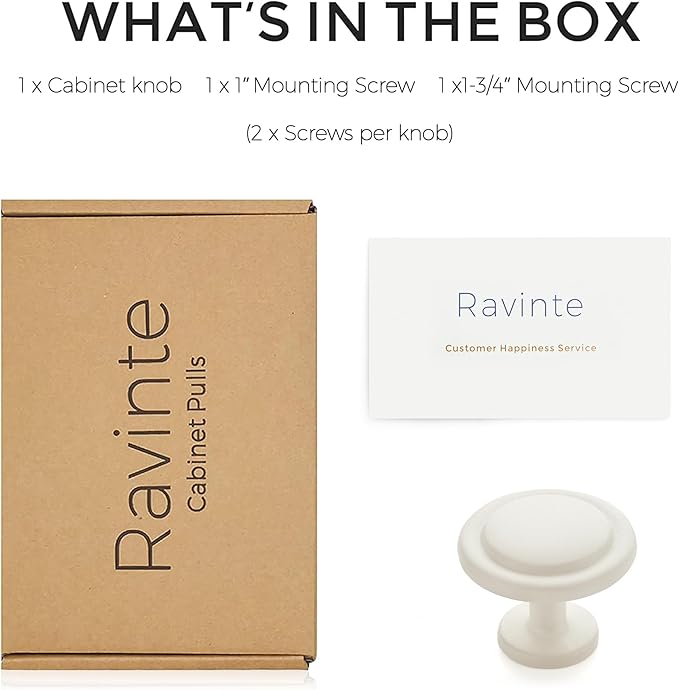 Ravinte 1 Pack 1-1/4 inch Kitchen Cabinet Knobs Drawer Knobs Dresser Knobs White Frosted Zinc Knobs Drawer Pulls Door Knobs Dresser Drawer Handles Knobs for Dresser Drawers